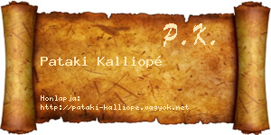 Pataki Kalliopé névjegykártya